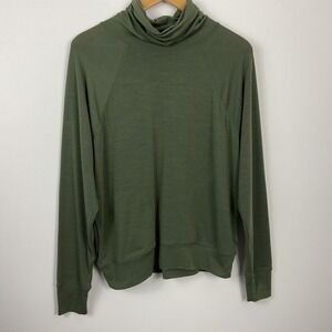 Prana Women Olive Green Sol Protect TurtleNeck Long Sleeve Top Size M